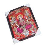 Goddess Lakshmi, Goddess Saraswati And Lord Ganesha Photo Frame - 17 × 13 Inches | For Pooja Temple | Home Decor And Gifts