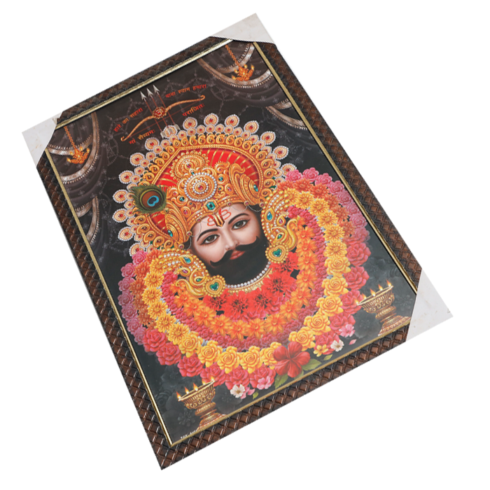 Shree Shyam Baba Photo Frame - 20 × 13 Inches | For Pooja Temple | Home Decor And Gifts