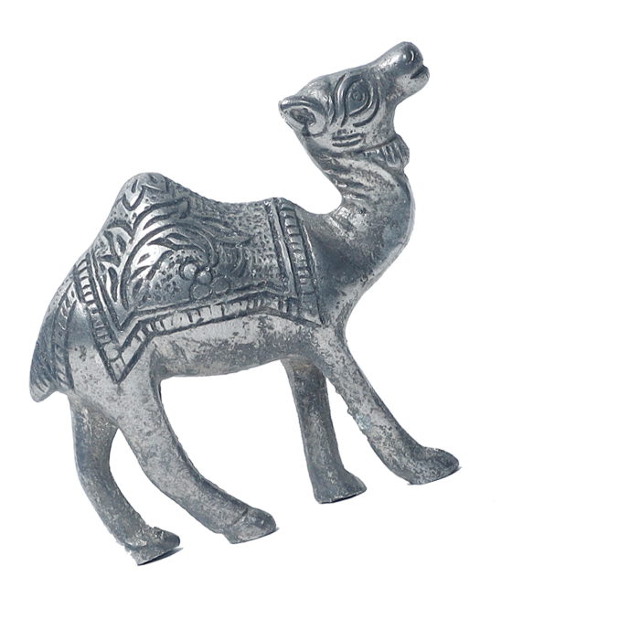 Polished Aluminium Camel Statue - 3 × 4 Inches