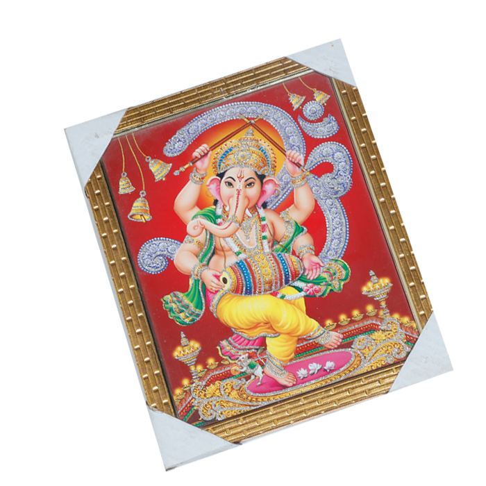 Lord Ganesha Photo Frame - 12 × 10 Inches | For Pooja Temple | Home Decor And Gifts
