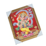 Lord Ganesha Photo Frame - 12 × 10 Inches | For Pooja Temple | Home Decor And Gifts