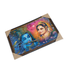 Lord Krishan And Goddess Radha Photo Frame - 13 × 19 Inches | For Pooja Temple | Home Decor And Gifts