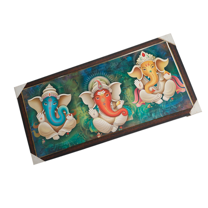 Lord Ganesha Photo Frame - 20 × 40 Inches | For Pooja Temple | Home Decor And Gifts