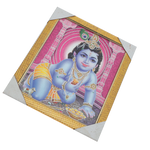 Lord Bal Gopal Krishna Photo Frame - 12 × 10 Inches | For Pooja Temple | Home Decor And Gifts