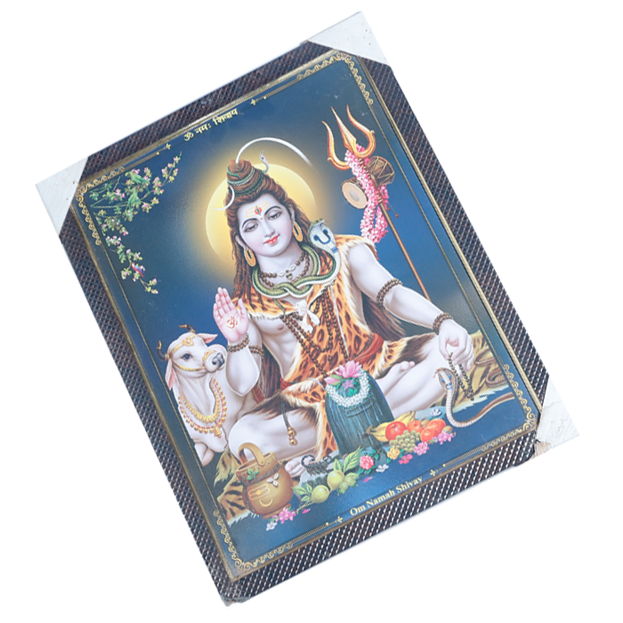 Lord Shiva Shankar Bholenath Photo Frame - 17 × 13 Inches | For Pooja Temple | Home Decor And Gifts