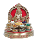 Shri Dhan Varsha Brass Kuber Yantra Chowki - 4 × 6 Inches