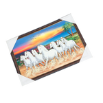 7 Running Vastu Shastr White Horse Photo Frame - 13 × 19 Inches | For Home Decor And Gifts