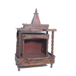 Brown Traditional Sheesham Plank Jaali Mandir,