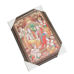Lord Ram Darbar With Ram, Laxman, Sita And Hanuman Photo Frame - 19 × 13 Inches | For Pooja Temple | Home Decor And GIfts