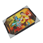 Goddess Radha And Lord Krishan Photo Frame - 9 × 13 Inches | For Pooja Temple | Home Decor And Gifts