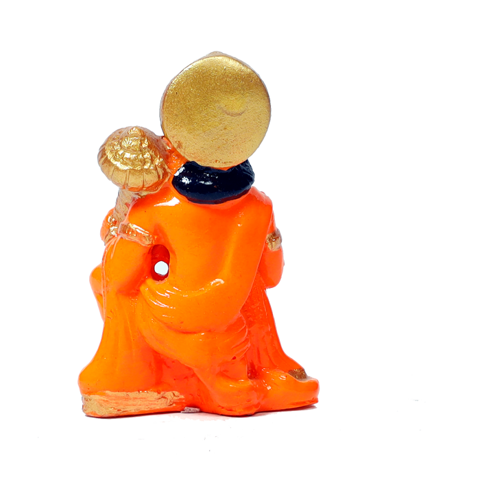 Hanuman Ji Sindoor Wale Marble Dust Murti Idol - 3 x 2 Inches | For Pooja Temple And Home Decor