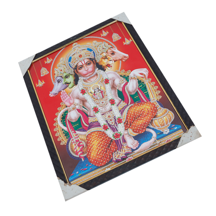 Lord Punch Mukhi Hanuman Photo Frame - 17 x 13 Inches | For Pooja Temple | Home Decor And Gifts