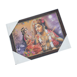 Lord Krishan And Goddess Radha Photo Frame - 13 × 10 Inches | For Pooja Temple | Home Decor And Gifts