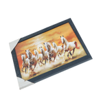 7 Running Vastu Shastr White Horse Photo Frame - 9 × 13 Inches | For Home Decor And Gifts