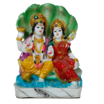 Lord Vishnu And Goddess Lakshmi With Sheshnaag | Marble Dust Murti Idol - 4 × 5 Inches | For Pooja Temple And Home Decor