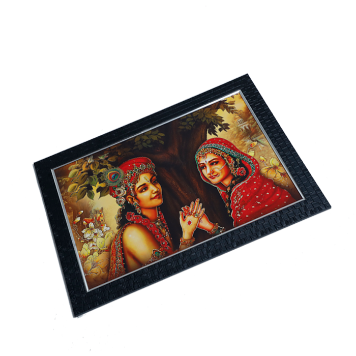 Lord Krishan And Goddess Radha Photo Frame - 14 × 20 Inches | For Pooja Temple | Home Decor And Gifts