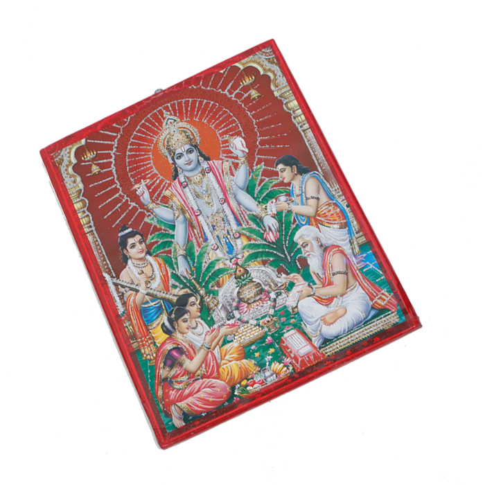 Shree Satyanarayan Bhagwan Photo Frame - 12 × 8 Inches | For Pooja Temple | Home Decor And GIfts