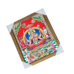 Goddess Santoshi Mata Is Sitting On Throne Photo Frame - 12 × 10 Inches | For Pooja Temple | Home Decor And Gifts