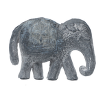 Brass Dhokra Elephant Statue With Carved Jali Design - 2.5 × 3Inches