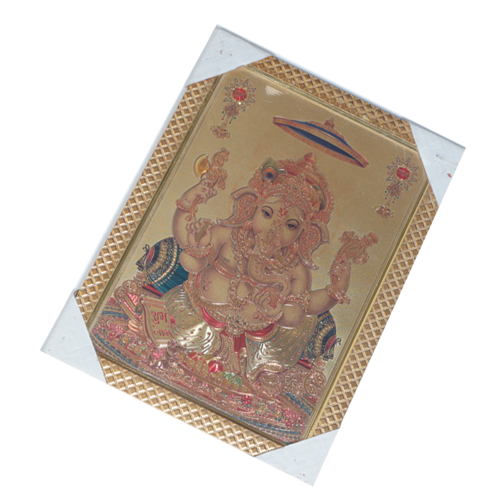 Lord Ganesha Photo Frame - 11 × 10 Inches | For Pooja Temple | Home Decor And Gifts