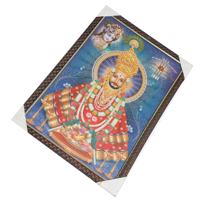 Shree Shyam Baba Photo Frame - 20 × 13 Inches | For Pooja Temple | Home Decor And Gifts