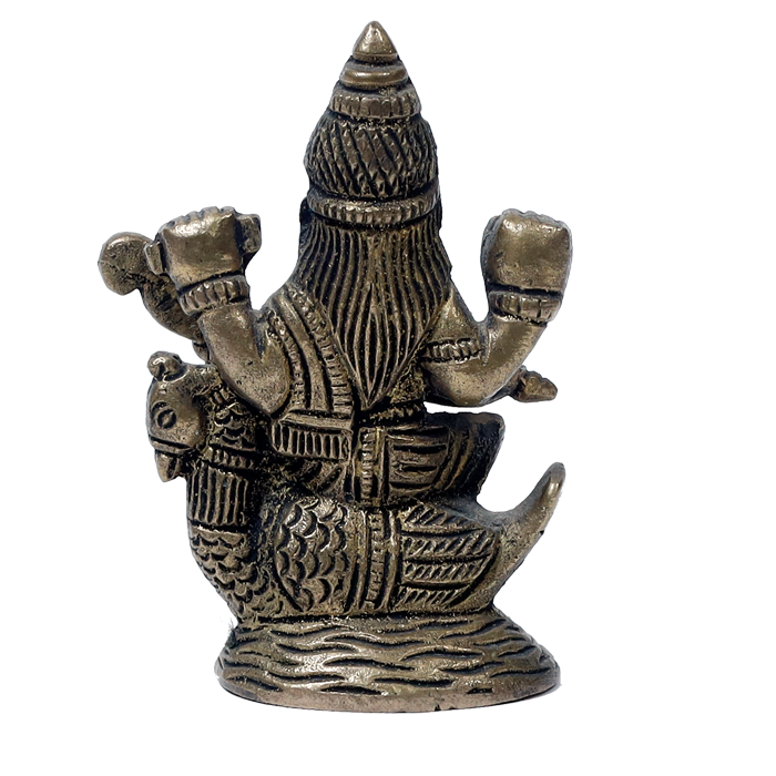 Brass Murti Goddess Saraswati Ji Is Sitting On Swan - 3 × 2 Inches | For Pooja Temple | Home Decor And Gifts