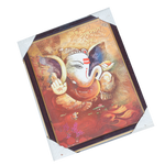 Lord Ganesha Photo Frame - 12 × 10 Inches | For Pooja Temple | Home Decor And Gifts
