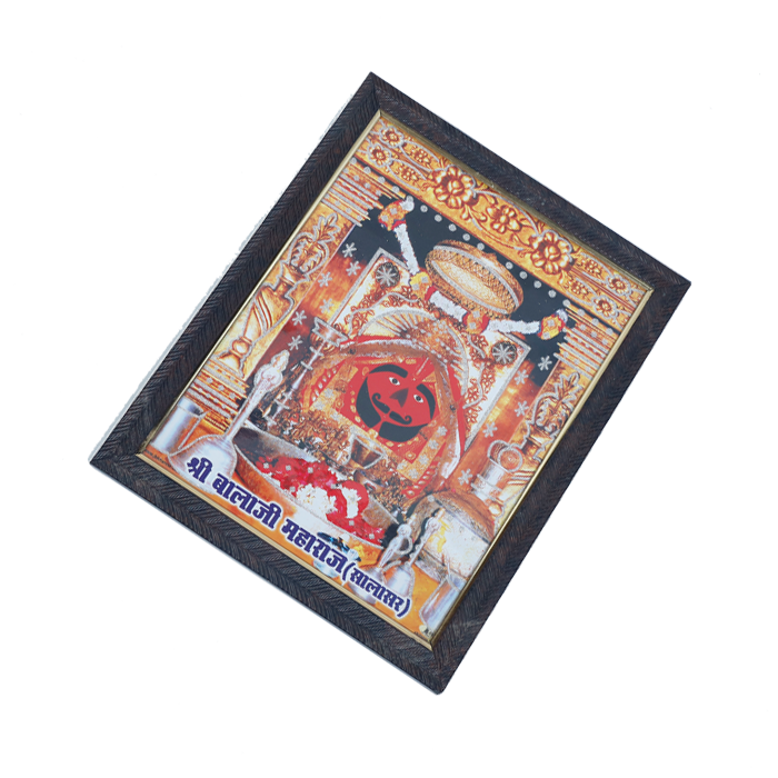 God Shree Balaji Maharaj Salasar Photo Frame - 13 × 10 Inches | For Pooja Temple | Home Decor And Gifts