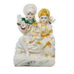 God Shiv Parivar Marble Dust Murti Idol - 7 x 5 Inches | Shiv Parvati Family | For Pooja Temple