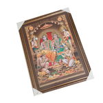 Lord Ram Darbar With Ram, Laxman, Sita And Hanuman Photo Frame - 30 × 23 Inches | For Pooja Temple | Home Decor And GIfts