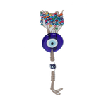 Glass Blue Evil Eye Hanger - 14 × 3 Inches