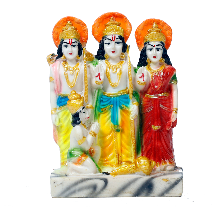 Ram Darbar Marble Dust Murti Idol - 5 × 3 Inches | For Pooja Temple And Home Decor