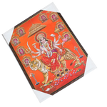 Goddess Durga Mata Is Sitting On The Lion Photo Frame - 25 × 17 Inches | For Pooja Temple | Home Decor And GIfts