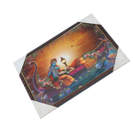Goddess Radha And Lord Krishan Photo Frame - 20 × 13 Inches | For Pooja Temple | Home Decor And Gifts