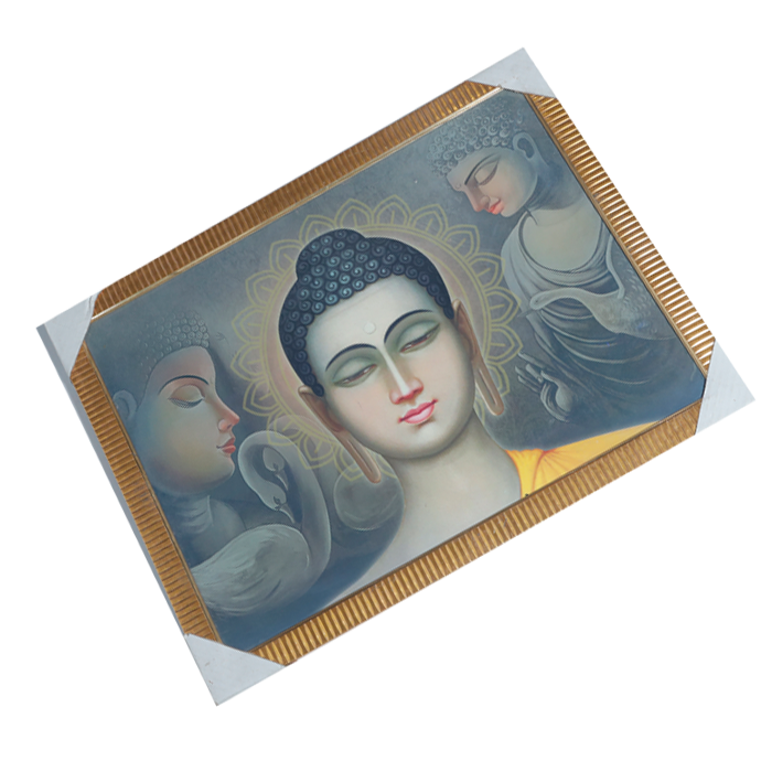 Lord Buddha Ji Photo Frame - 26 × 20 Inches | For Pooja Temple | Home Decor And Gifts