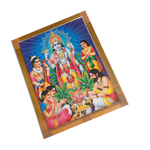 Shree Satyanarayan Bhagwan Photo Frame - 26 × 20 Inches | For Pooja Temple | Home Decor And Gifts