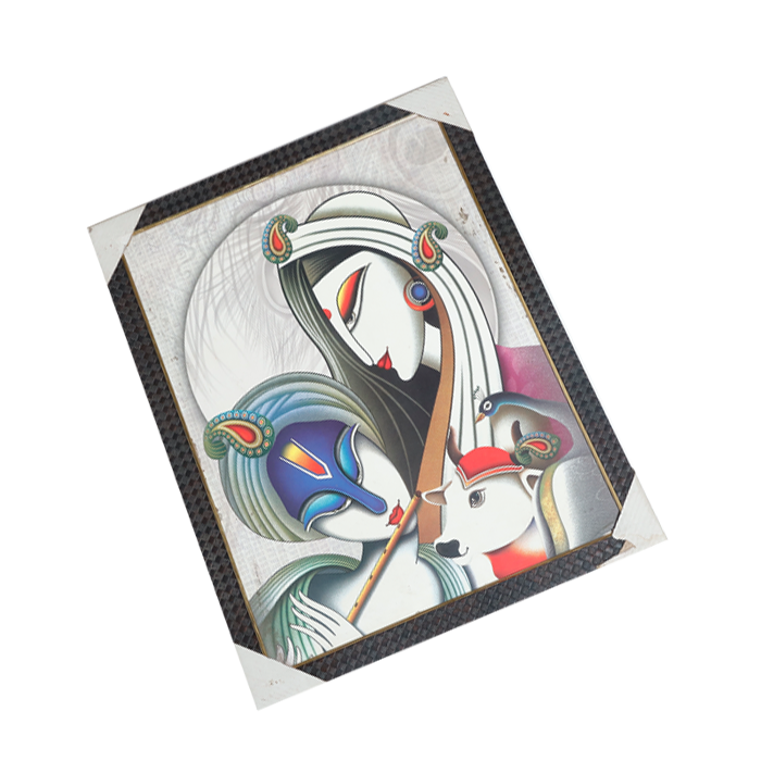 Lord Krishan And Goddess Radha Photo Frame - 26 × 20 Inches | For Pooja Temple | Home Decor And Gifts
