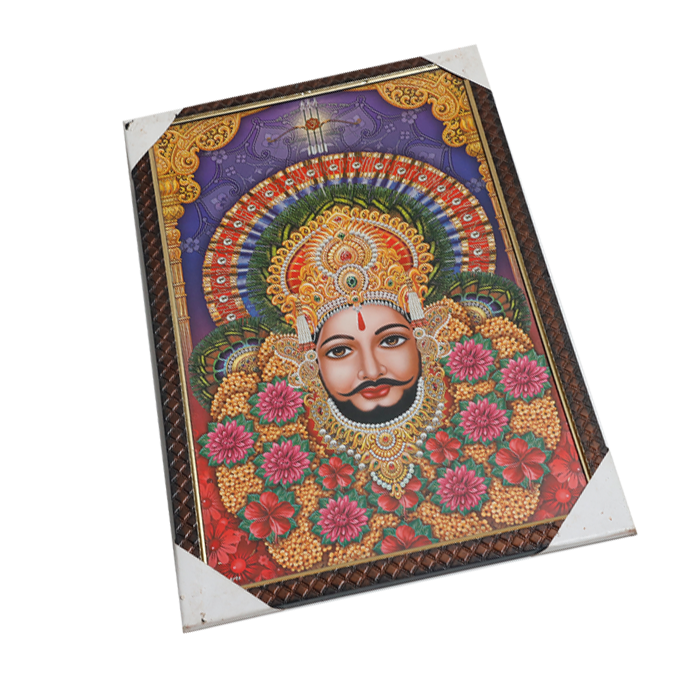 Shree Shyam Baba Photo Frame - 20 × 13 Inches | For Pooja Temple | Home Decor And Gifts