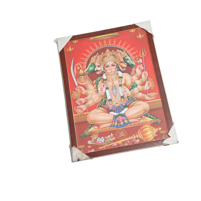Lord Panch Mukhi Hanuman Photo Frame - 26 × 20 Inches | For Pooja Temple | Home Decor And GIfts
