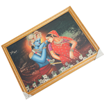 Lord Krishan And Goddess Radha Photo Frame - 26 × 20 Inches | For Pooja Temple | Home Decor And Gifts