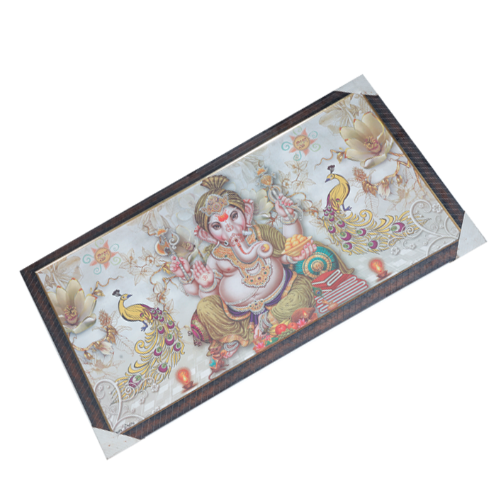 Lord Ganesha Photo Frame - 20 × 40 Inches | For Pooja Temple | Home Decor And Gifts