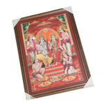 Lord Ram Darbar With Ram, Laxman, Sita And Hanuman Photo Frame - 30 × 23 Inches | For Pooja Temple | Home Decor And GIfts