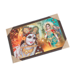Goddess Radha And Lord Krishan Photo Frame - 19 × 13 Inches | For Pooja Temple | Home Decor And Gifts