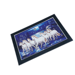 7 Running Vastu Shastr White Horse Photo Frame - 14 × 20 Inches | For Home Decor And Gifts