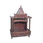 Brown Traditional Sheesham Plank Jaali Mandir,