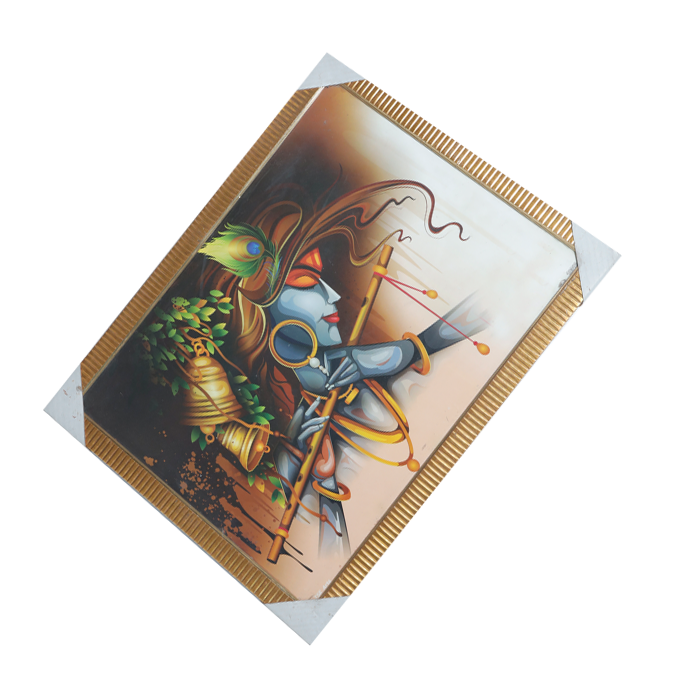 Lord Krishan Ji Photo Frame - 20 × 26 Inches | For Pooja Temple | Home Decor And Gifts