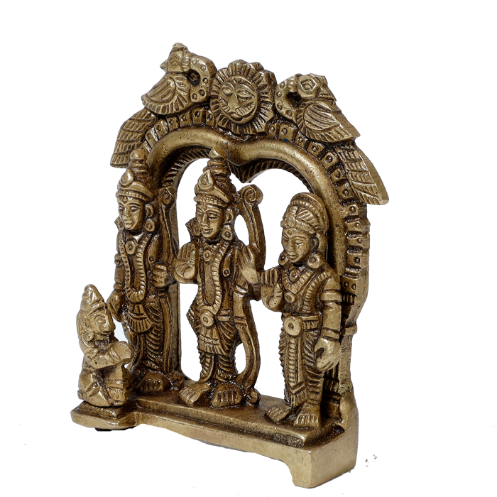 Brass Murti 2 No. Ram Darbar - 3.5 × 3 Inches | For Pooja Temple | Home Decor And Gifts