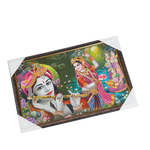 Goddess Radha And Lord Krishan Photo Frame - 13 × 19 Inches | For Pooja Temple | Home Decor And Gifts