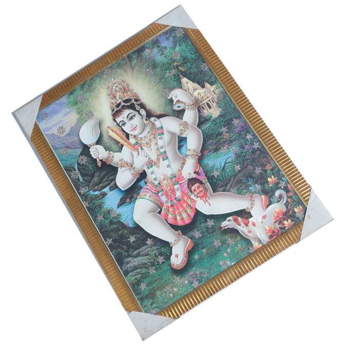 Lord Koshtak Kaal Bhairav Photo Frame - 20 × 26 Inches | For Pooja Temple | Home Decor And Gifts
