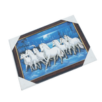 7 Running Vastu Shastr White Horse Photo Frame - 13 × 10 Inches | For Home Decor And Gifts